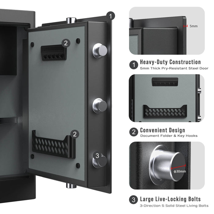 Smart Touch Screen Biometric Fingerprint Security Deluxe Safe Box