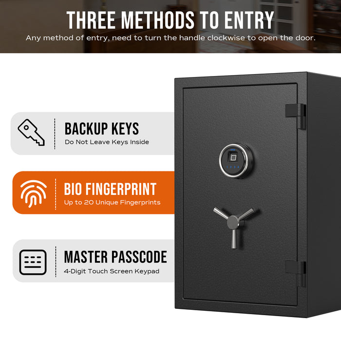 Deluxe Biometric Fireproof Safe with Touch Screen Keypad