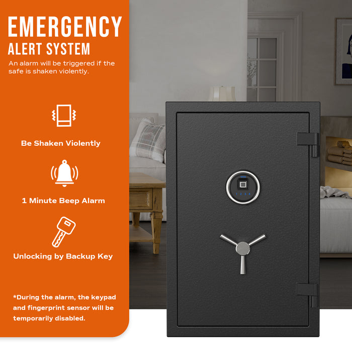 Deluxe Biometric Fireproof Safe with Touch Screen Keypad