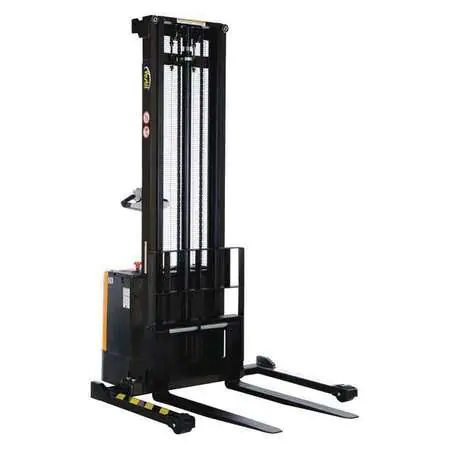 Adjustable Powered Lift Stacker, Load Cap. 2000 lb., Overall Width: 49-5/16"