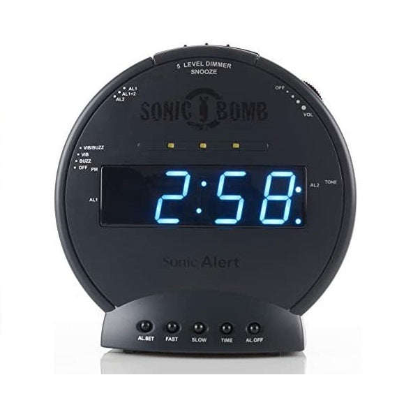 Sonic Bomb Extra Loud Alarm Clock with Bed Shaker Heavy Sleepers