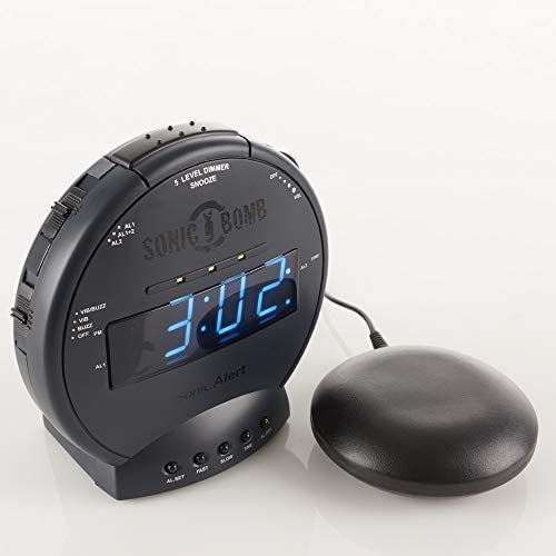 Sonic Bomb Extra Loud Alarm Clock with Bed Shaker Heavy Sleepers