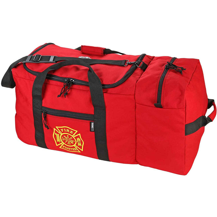 Rolling Firefighter Gear Bag with Shoulder Strap and Helmet Pocket