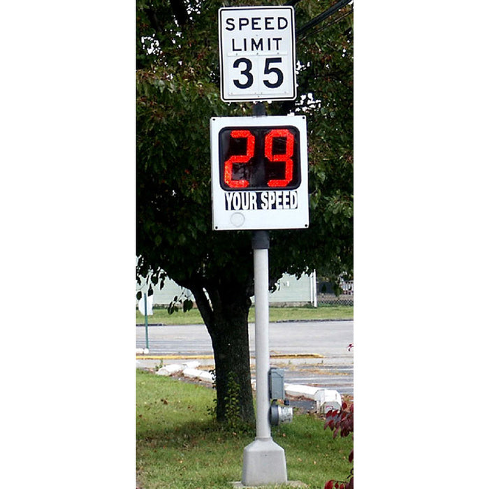 Speed Monitor Radar Sign | 110 volt AC or Solar Power (Pole Not Included)