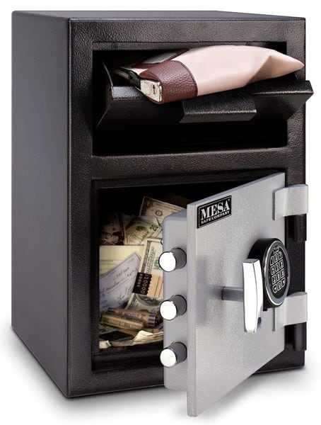 Cash Depository Safe, 0.8 cu ft, 86 lb, Steel, 2.78 mm Thick MFL2014E  (Contact Us for Special Pricing)