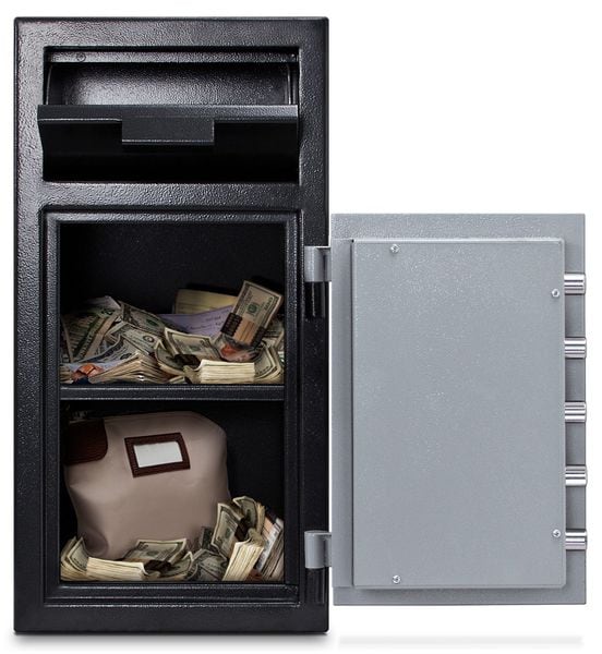 Cash Depository Safe, 1.4 cu ft, 114 lb, Steel, 2.78 mm Thick MFL2714E (Contact Us for Special Pricing)
