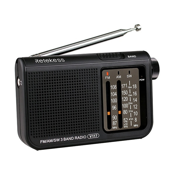 FM/AM Radio Operated by 2 AA Batteries (Power Outage)