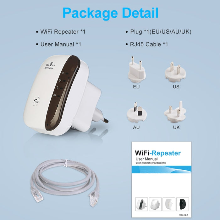 WiFi Booster | Covers Up to 800 Sq.ft | Up to 300Mbps | WiFi Range Extender Repeater